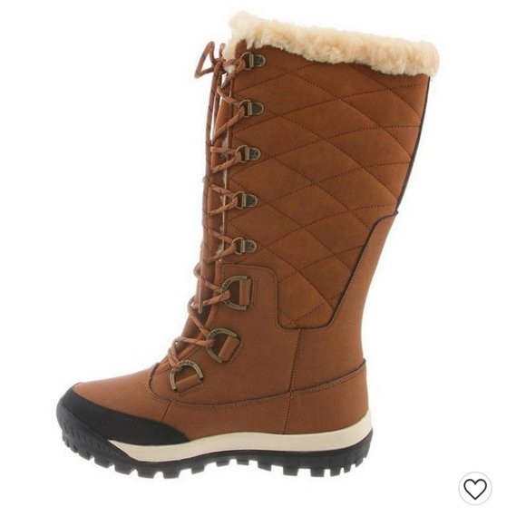 BearPaw Tan Lace Up Quilted Boots - Picture 2 of 9